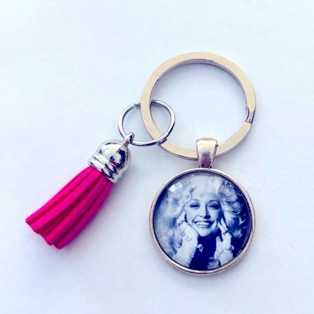 Dolly Parton Tassel Keychain, Handmade, NWT